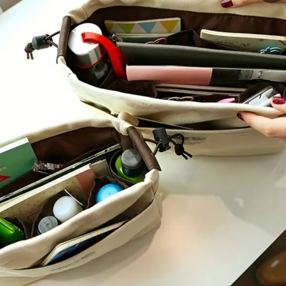 Purse Shoulder Bag Organizer. Holds Alot Plenty Of Pockets Drawstring